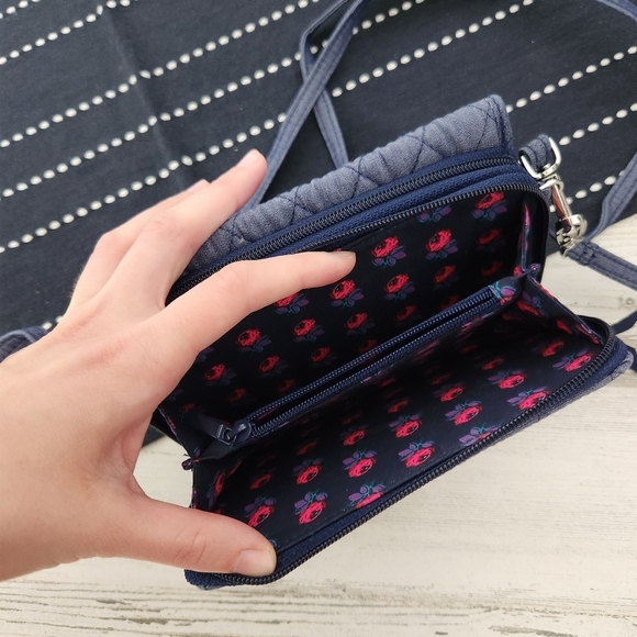 Vera Bradley 3-N-1 Crossbody Bag Moonlight Navy RFID - Picture 4 of 8